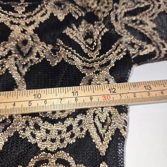 Alt B Womens Small Peplum Top Metallic Lace Romantic Soft Glam Dark Feminine - Picture 9 of 11